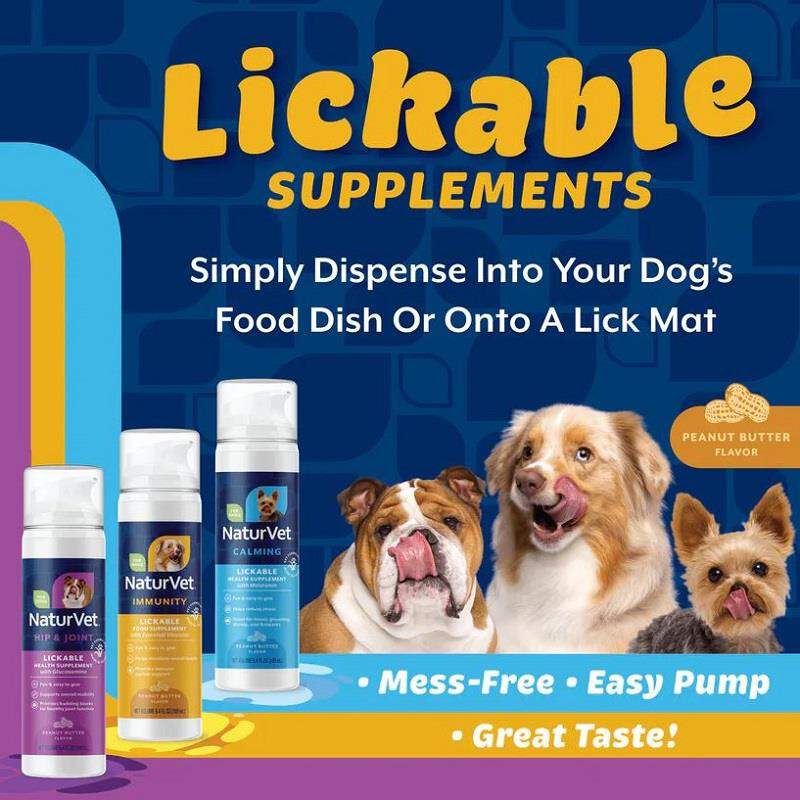 NaturVet Lickable Calming Health Supplement for Dogs, Peanut Butter Flavor, 6.4 fl oz