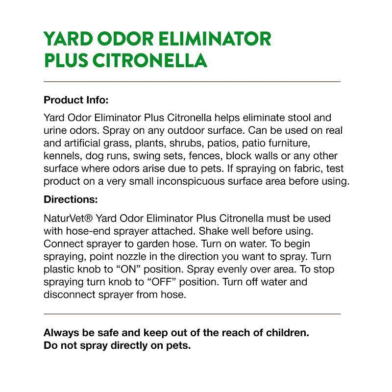 NaturVet Yard Odor Eliminator Plus with Citronella, 32 oz