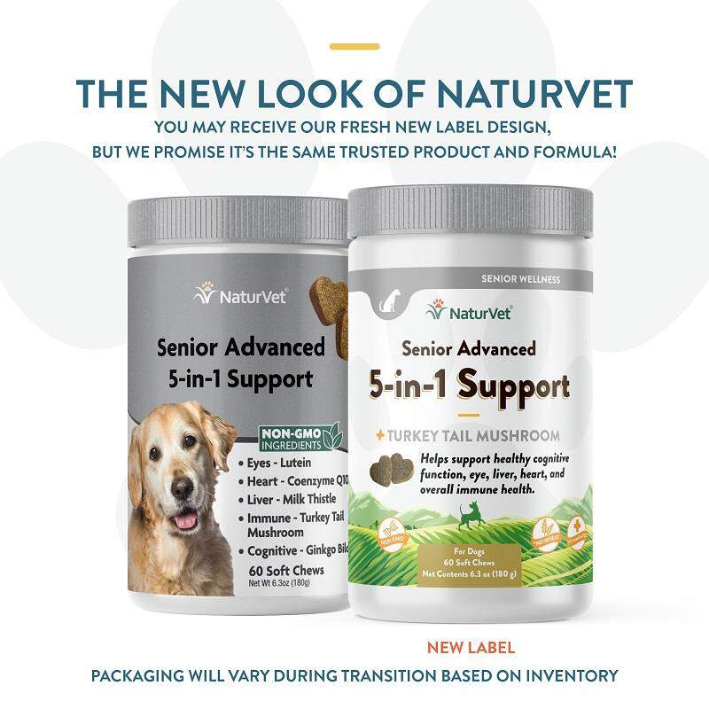 NaturVet Senior Advanced 5-in-1 Support Soft Chews for Dogs