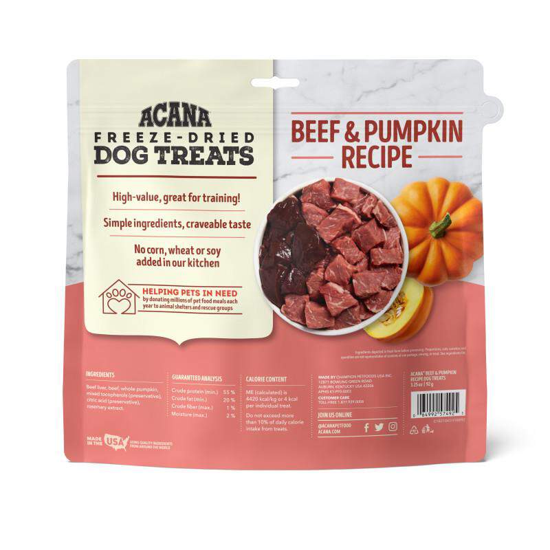 Acana Singles Beef & Pumpkin Freeze-Dried Dog Treats 3.25 oz