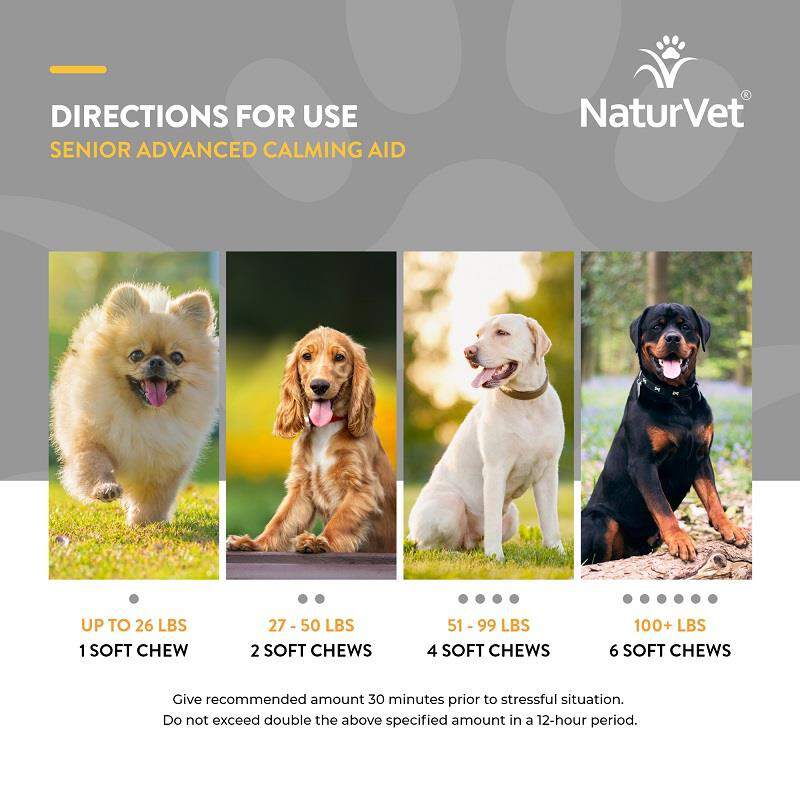 NaturVet Senior Advanced Calming Aid Soft Chews for Dogs