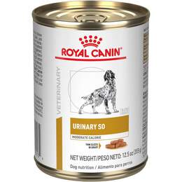 Royal Canin Veterinary Diet Adult Urinary SO Moderate Calorie Thin Slices in Gravy Canned Dog Food, 12.5 oz cans