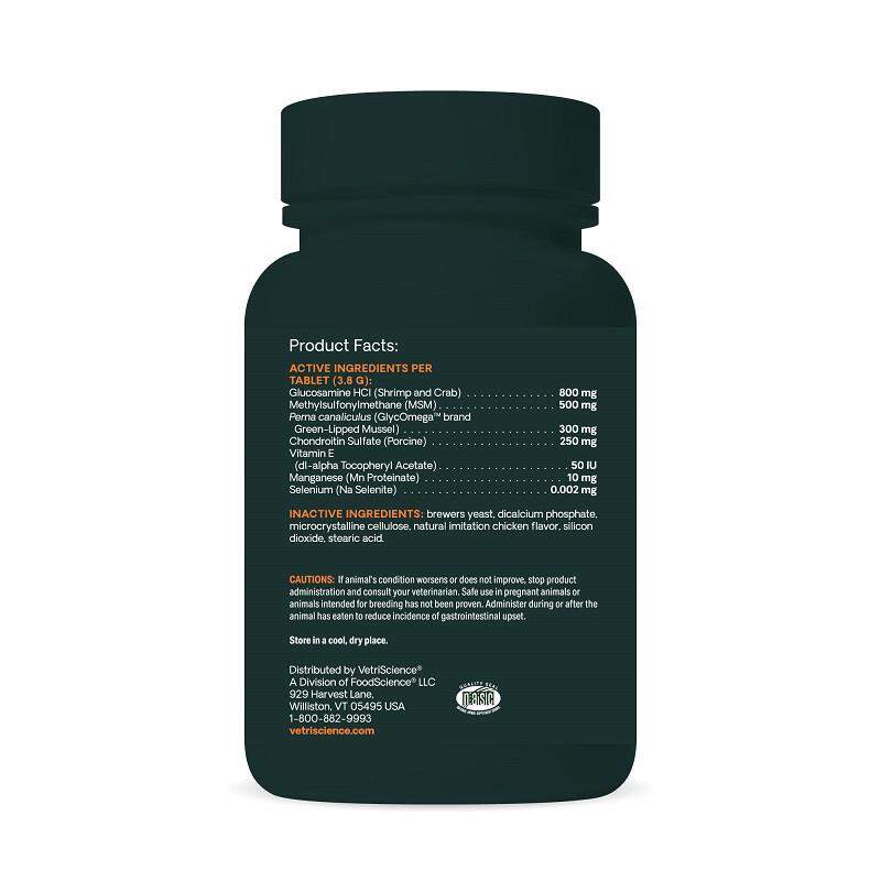 VetriScience Ultimate Strength Healthy Hip & Joint Glyco-Flex Plus Chew Tabs for Dogs, 120 Ct.
