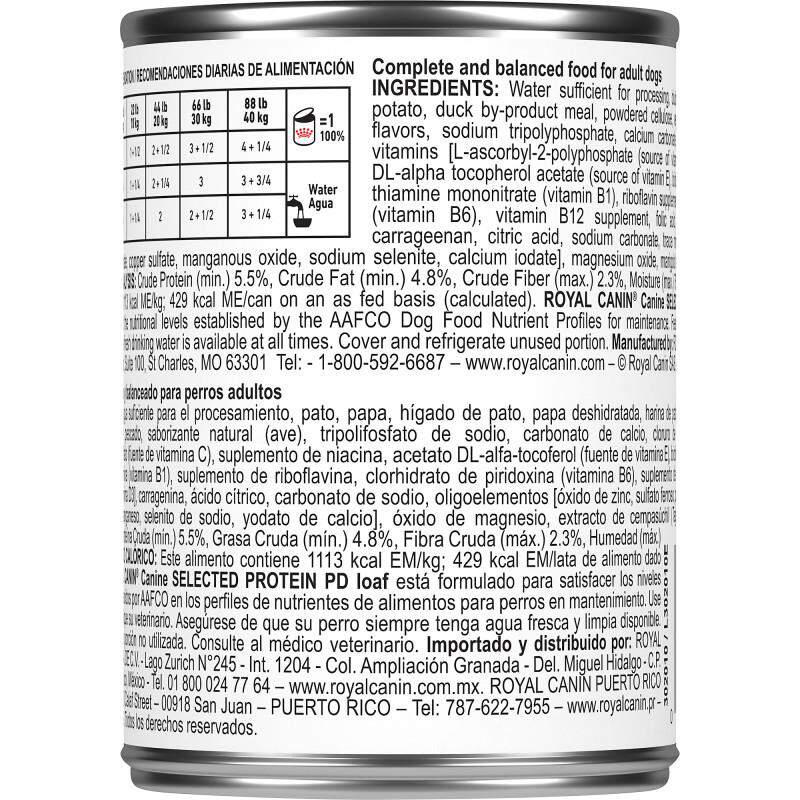 Royal Canin Veterinary Diet Selected Protein Potato & Duck Loaf Adult Canned Dog Food, 24 x 13.5 oz cans