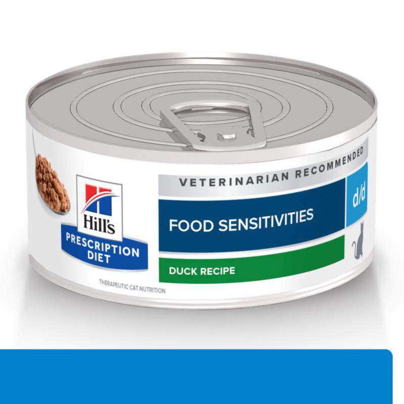 Hill's Prescription Diet d/d Skin/Food Sensitivities Duck Formula Canned Cat Food, 24 x 5.5 oz cans