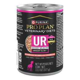 Purina Pro Plan Veterinary Diets UR Urinary Ox/St Savory Selects with Salmon in Gravy&nbsp;Wet Dog Food, 12 x 13.3 oz cans