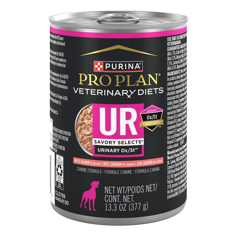 Purina Pro Plan Veterinary Diets UR Urinary Ox/St Savory Selects with Salmon in Gravy&nbsp;Wet Dog Food, 12 x 13.3 oz cans