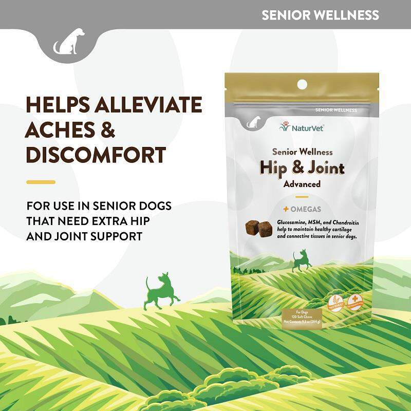 NaturVet Senior Hip & Joint Advanced Plus Omegas, 120 Soft Chews