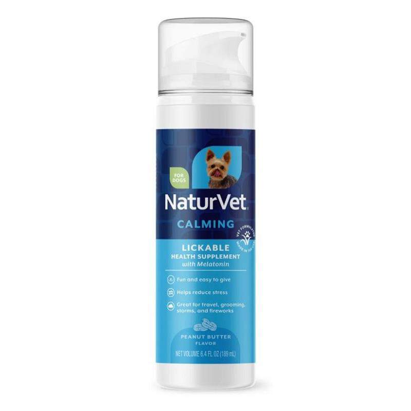 NaturVet Lickable Calming Health Supplement for Dogs, Peanut Butter Flavor, 6.4 fl oz