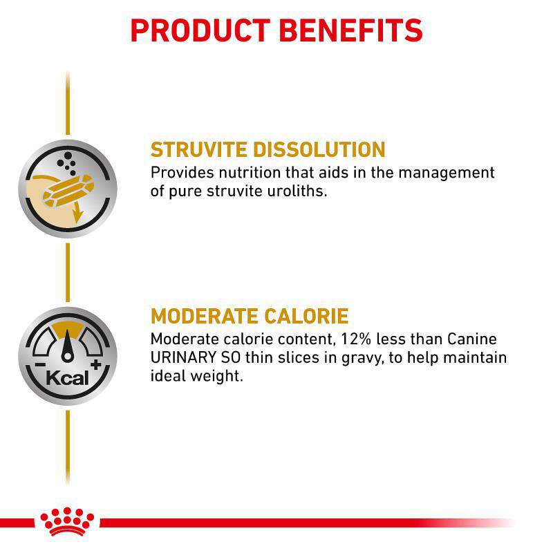 Royal Canin Veterinary Diet Adult Urinary SO Moderate Calorie Thin Slices in Gravy Canned Dog Food, 12.5 oz cans