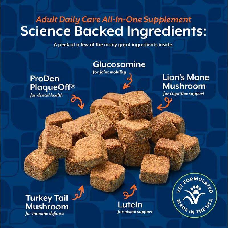 NaturVet Adult Dog Daily Care All-In-One Supplement with 10-in-1 Support, Hickory Smoked Bacon Flavor, 60 Soft Chews