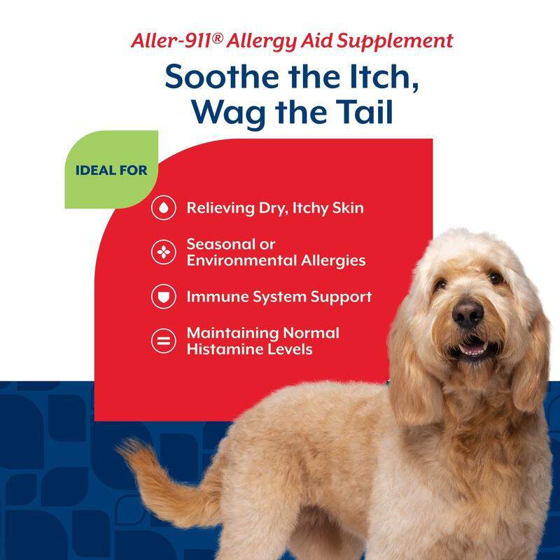 NaturVet Aller-911 Allergy Aid Plus Antioxidants for Dogs, 70 Soft Chews