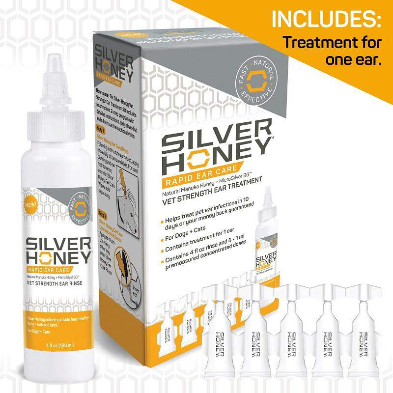 Silver Honey Rapid Ear Care Vet Strength Ear Treatment Rinse + Concentrated Doses