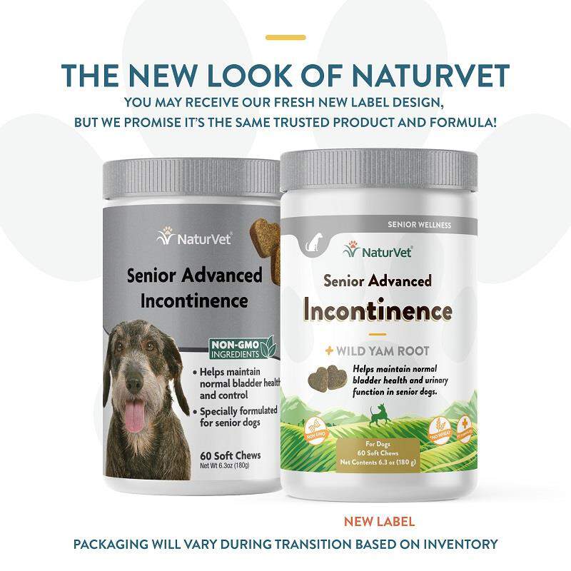 NaturVet Senior Advanced Incontinence Soft Chews Supplement for Dogs 60 Ct.
