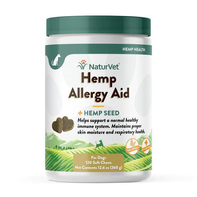 NaturVet Hemp Allergy Aid Plus Hemp Seed Soft Chews for Dogs, 120 Ct