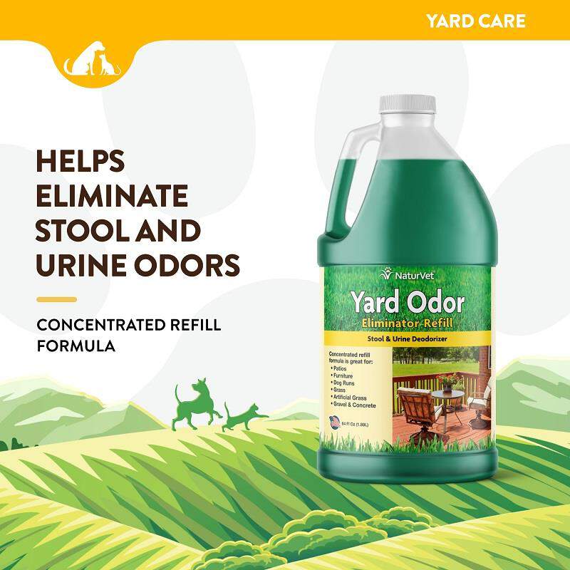 NaturVet Yard Odor Eliminator Stool and Urine Deodorizer Refill, 64 oz
