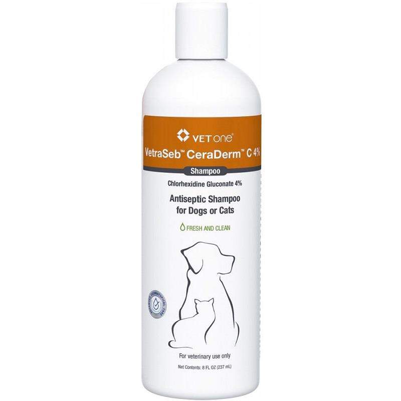 VetraSeb CeraDerm C 4% Antiseptic Shampoo for Dogs or Cats
