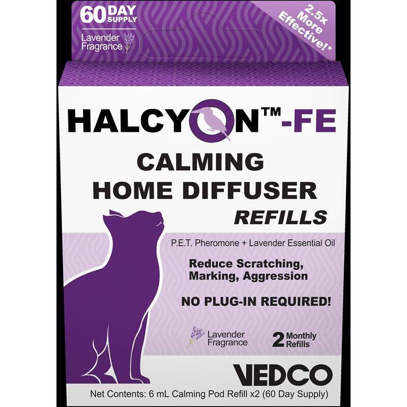 HALCYON-FE Calming Home Diffuser Refills for Cats, 2 pack