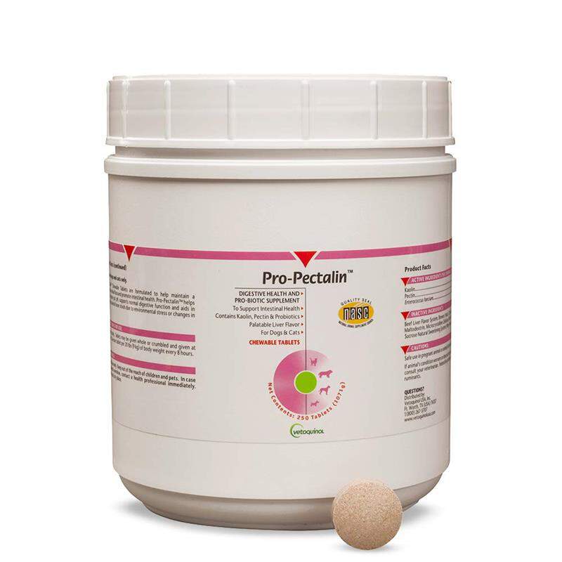 Vetoquinol Pro-Pectalin Anti-Diarrheal Tablets for Dogs and Cats with Diarrhea, 250 ct