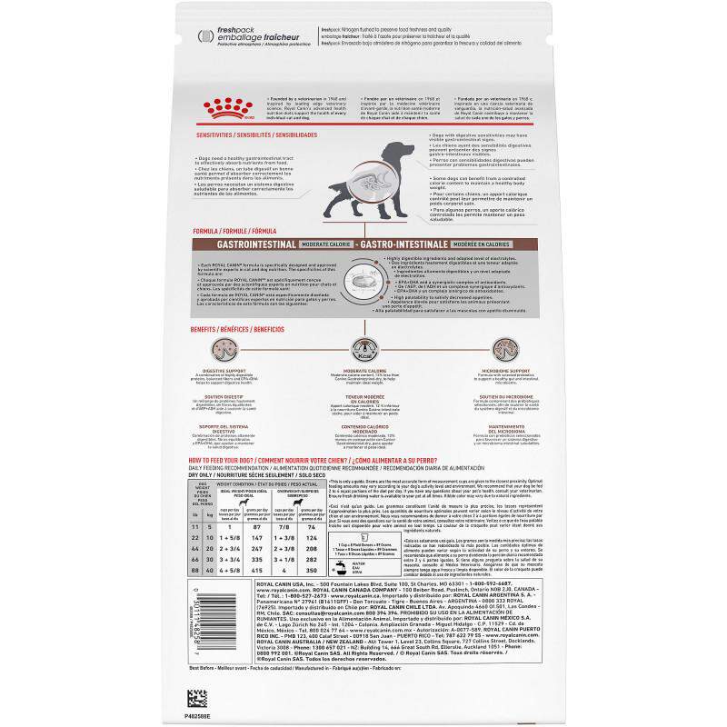 Royal Canin Veterinary Diet Adult Gastrointestinal Moderate Calorie Dry Dog Food, 22 lb bag