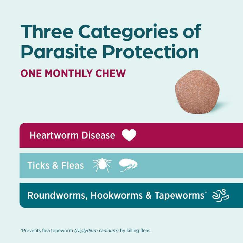 Simparica Trio Chewable Tablets for Dogs 2.8-5.5 lbs Gold, 6 Month Supply