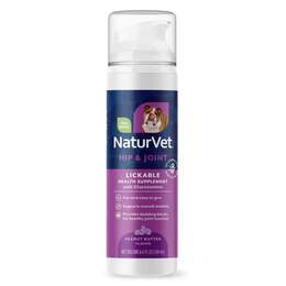 NaturVet Lickable Hip & Joint Health Supplement for Dogs, Peanut Butter Flavor, 6.4 fl oz