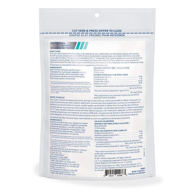 CET Enzymatic Oral Hygiene Chews for Dogs