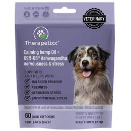 Calming Hemp Oil + KSM-66 Ashwagandha Soft Chews for Dogs, 60 ct