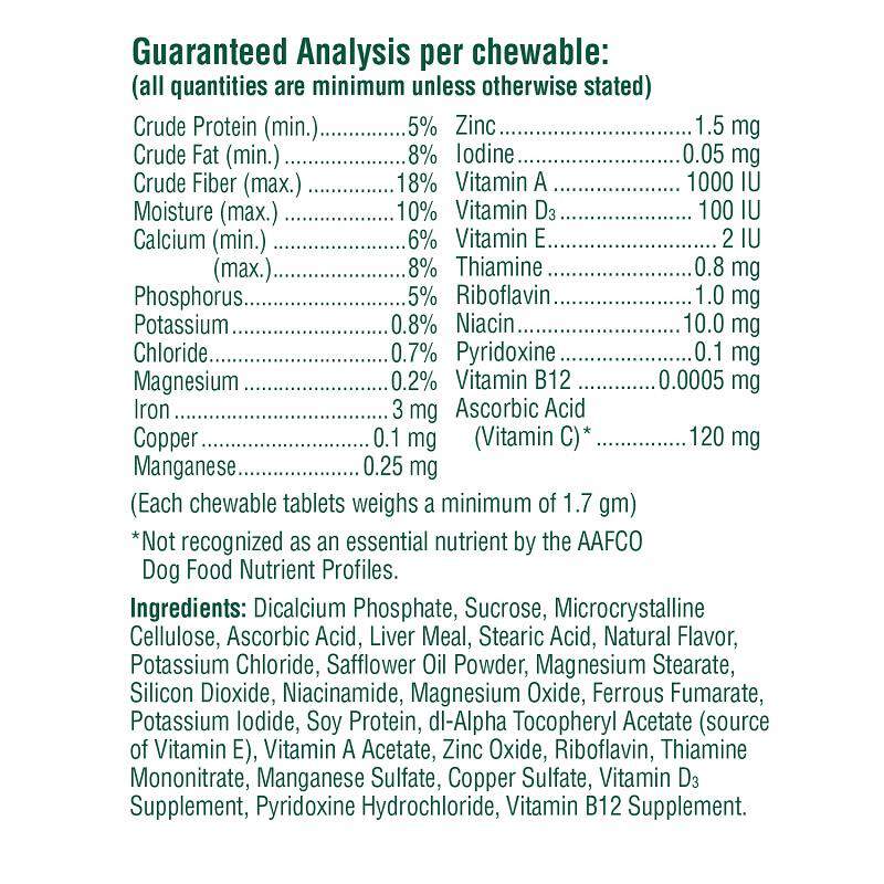 PetNC Adult Daily Multi Vitamin Chewable Tablets for Dogs, 75 ct