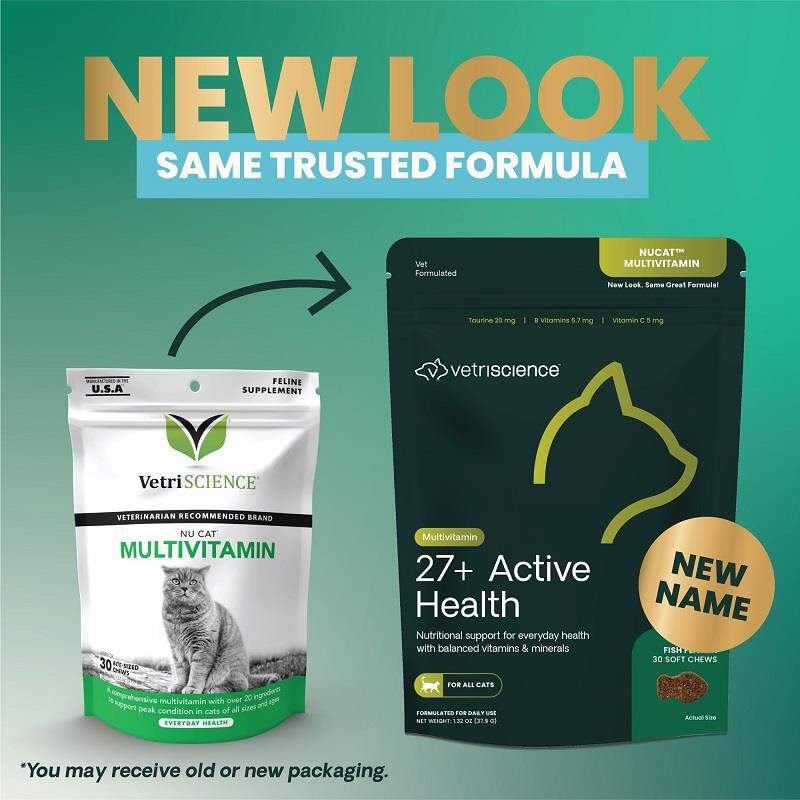 VetriScience 27+ Active Health Nu Cat Multivitamin, 30 Chews