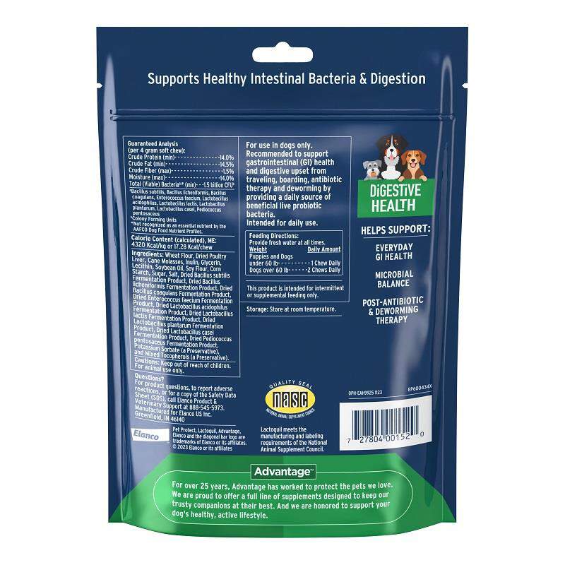 Pet Protect Digestive Health Lactoquil Soft Chews for Dogs, 60 Ct.