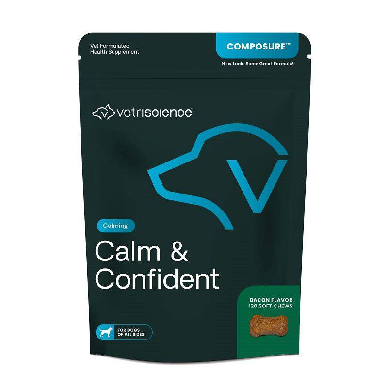 VetriScience Composure Calming Calm & Confident Supplement for Dogs, 120 Soft Chews