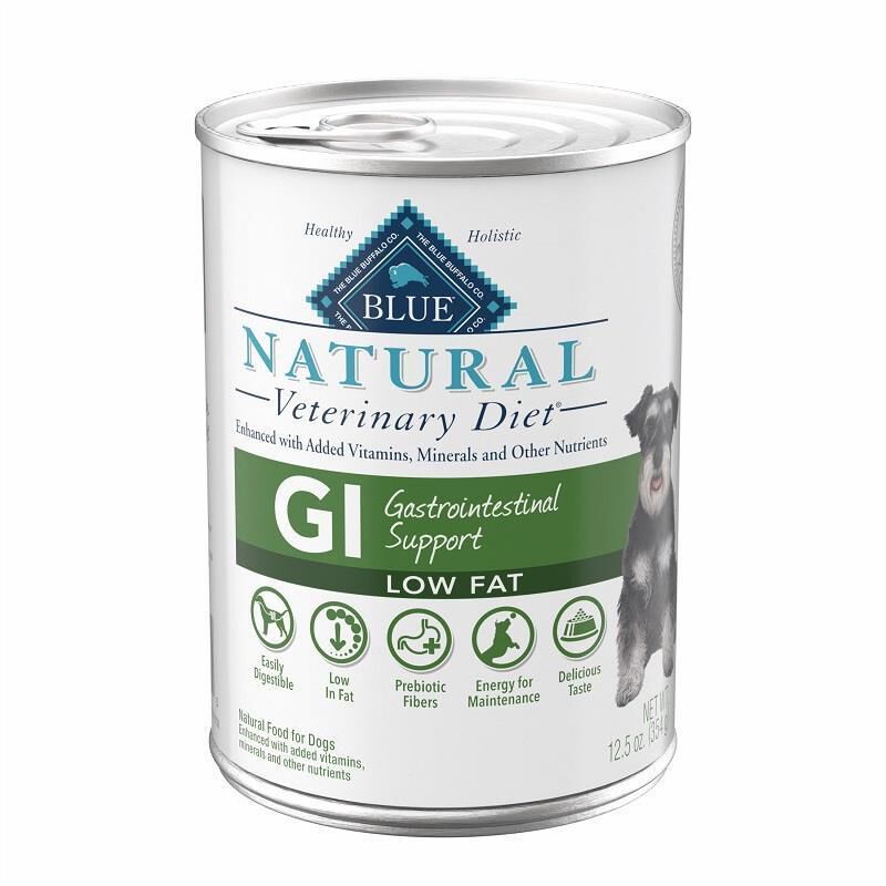 Blue Buffalo Natural Veterinary Diet GI Low Fat Gastrointestinal Support Dog Food (12 X 12.5 oz) Cans