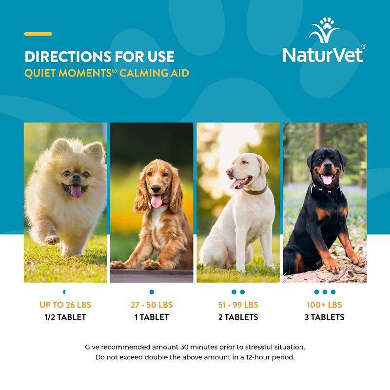 NaturVet Quiet Moments Calming Aid, 60 Chewable Tabs