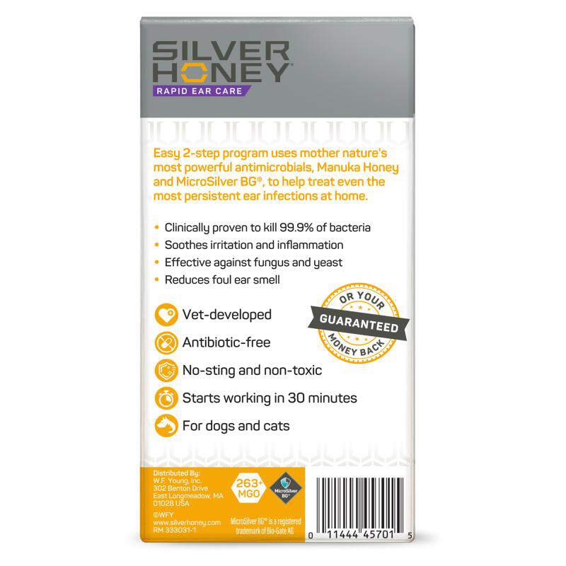 Silver Honey Rapid Ear Care Vet Strength Ear Treatment Rinse + Concentrated Doses