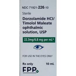 Dorzolamide HCL/Timolol Maleate Ophthalmic Solution 22.3 mg/6.8 mg per ml, 10 ml