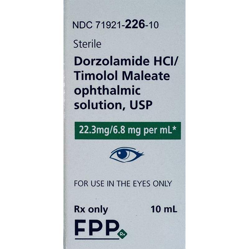 Dorzolamide HCL/Timolol Maleate Ophthalmic Solution 22.3 mg/6.8 mg per ml, 10 ml